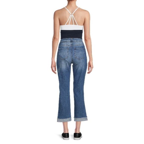 Women’s Maternity Medium Wash Denim Boyfriend Jeans Pants Size L - Picture 6 of 7